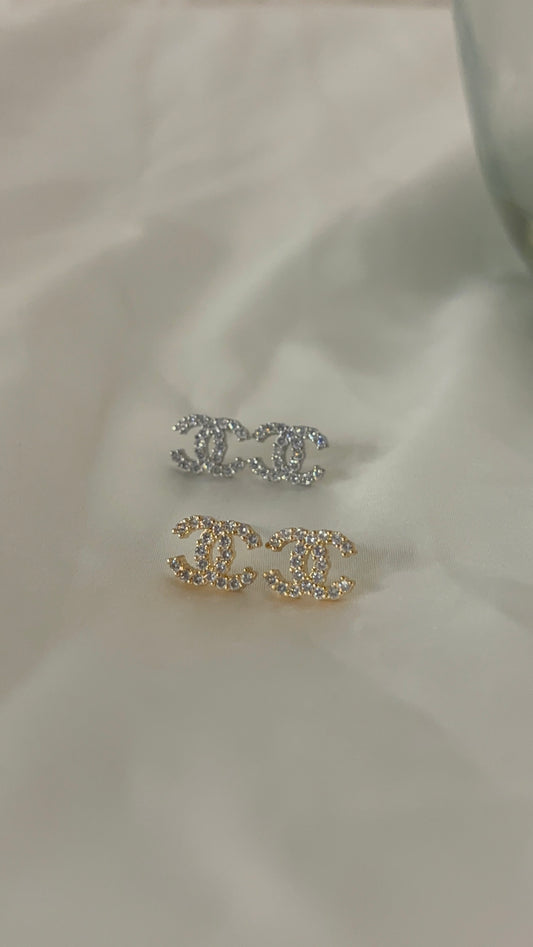 Crystal Double C Earrings